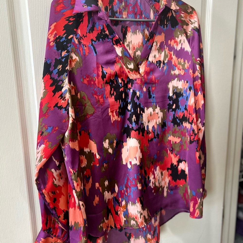 Vibrant Purple Abstract Women's Top